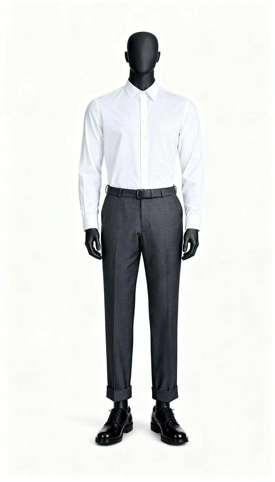 Men Dark Grey Formal Tailored Trouser