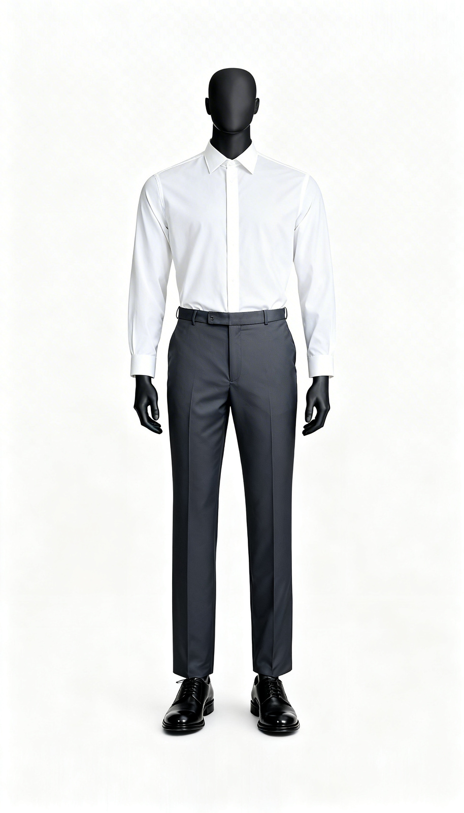 Men Charcoal Grey Formal Straight Fit Trouser
