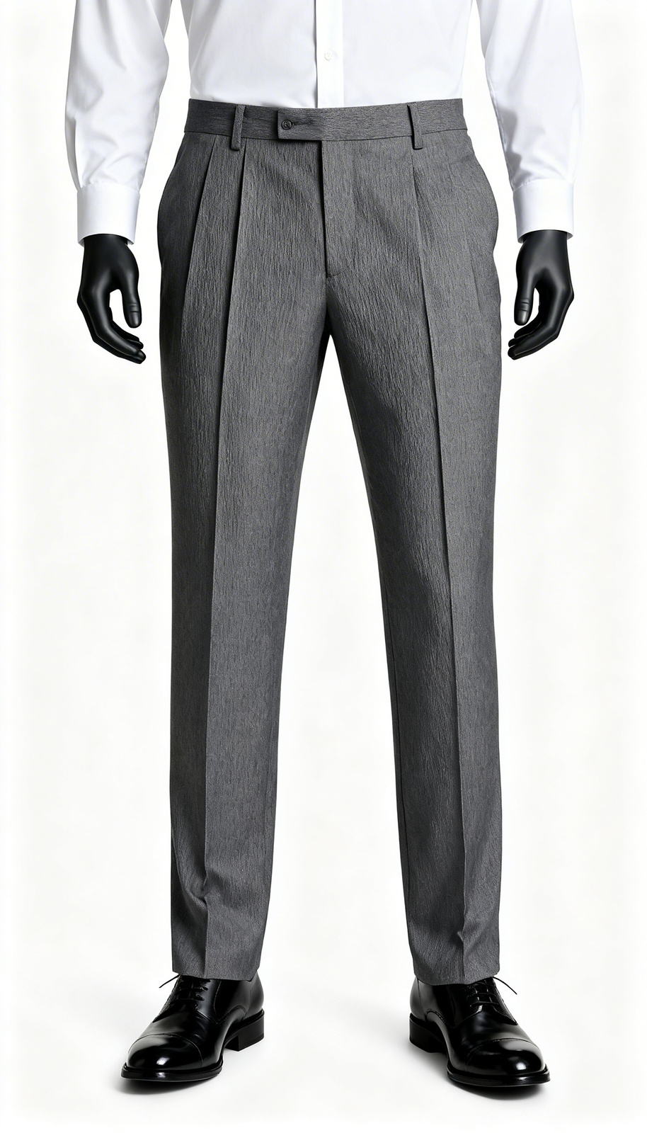 Men Dark Grey Formal Straight Fit Trouser