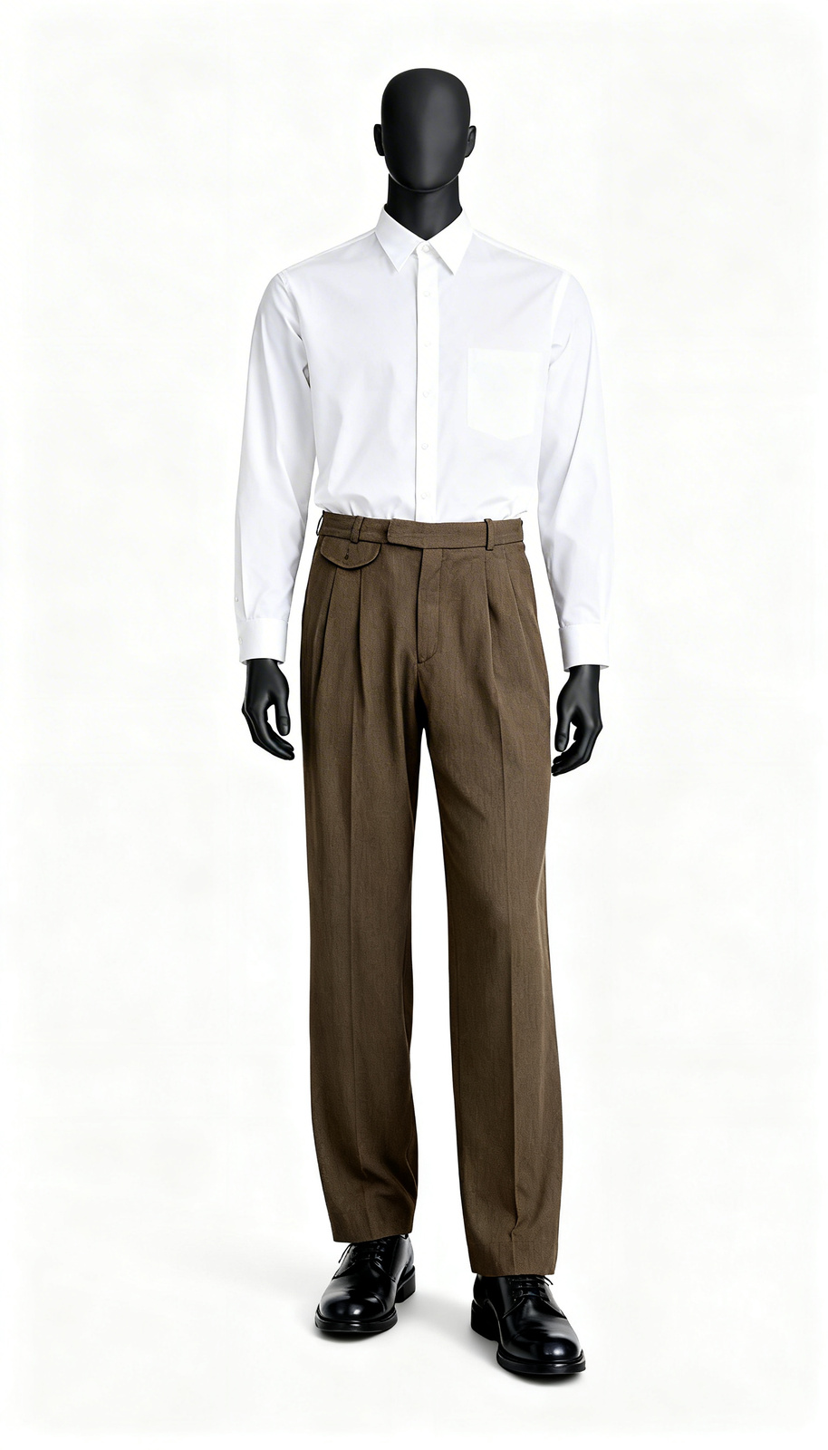 Brown Textured Relaxed Fit Formal Trouser