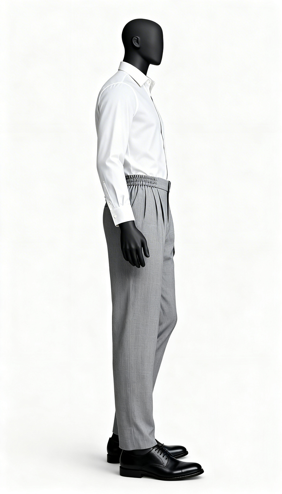 Men Grey Formal Trouser Classic Straight Fit - Image 3