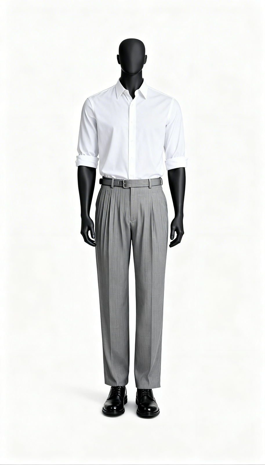 Men Light Grey Formal Trouser Straight Fit
