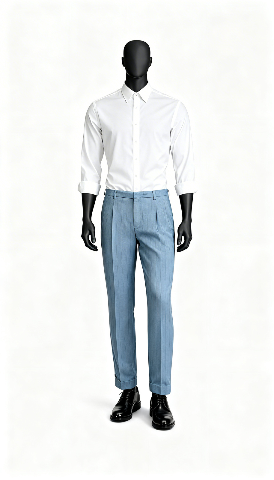 Men Blue Formal Trouser Straight Fit