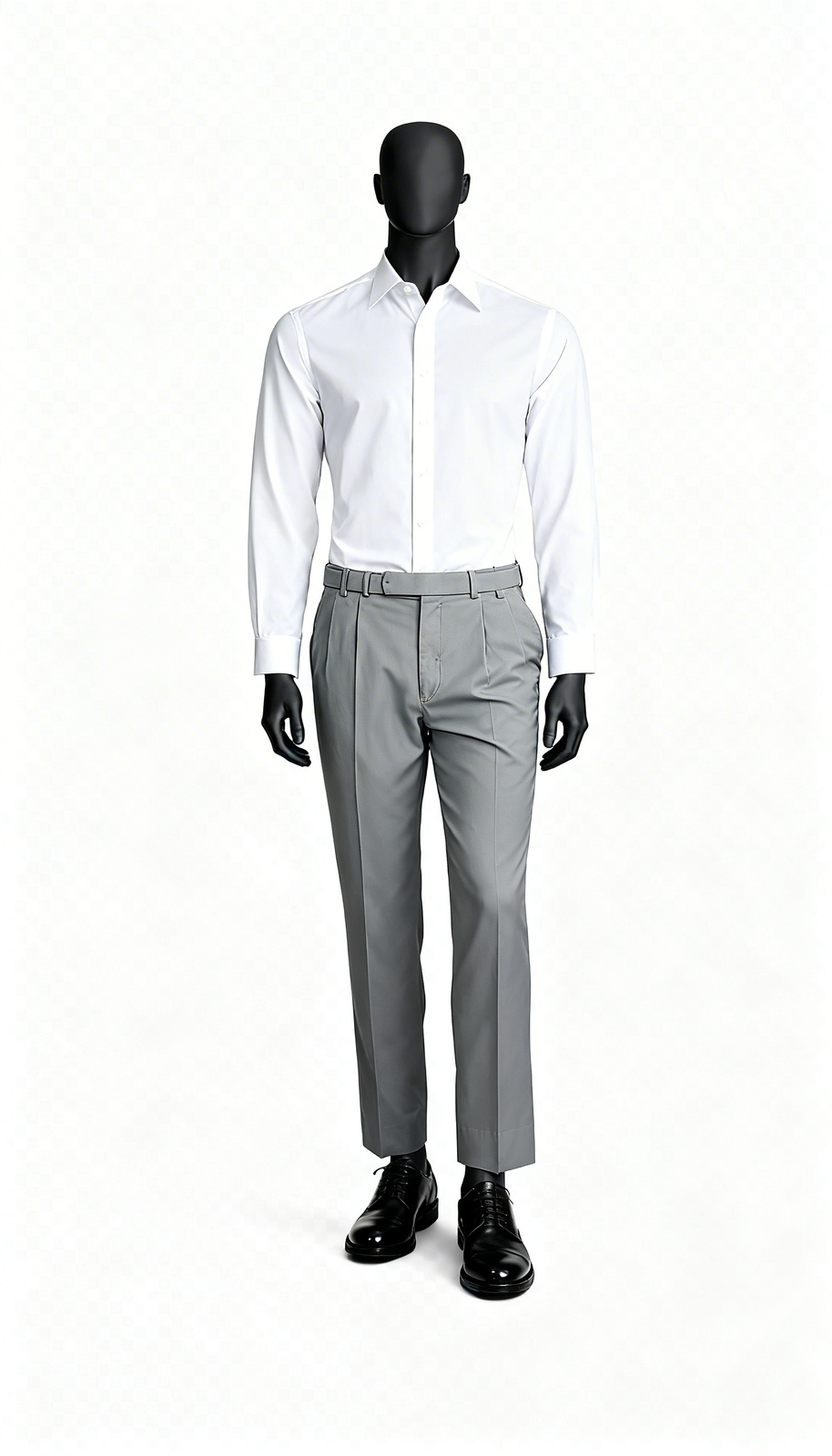 Men Grey Formal Straight Trousers