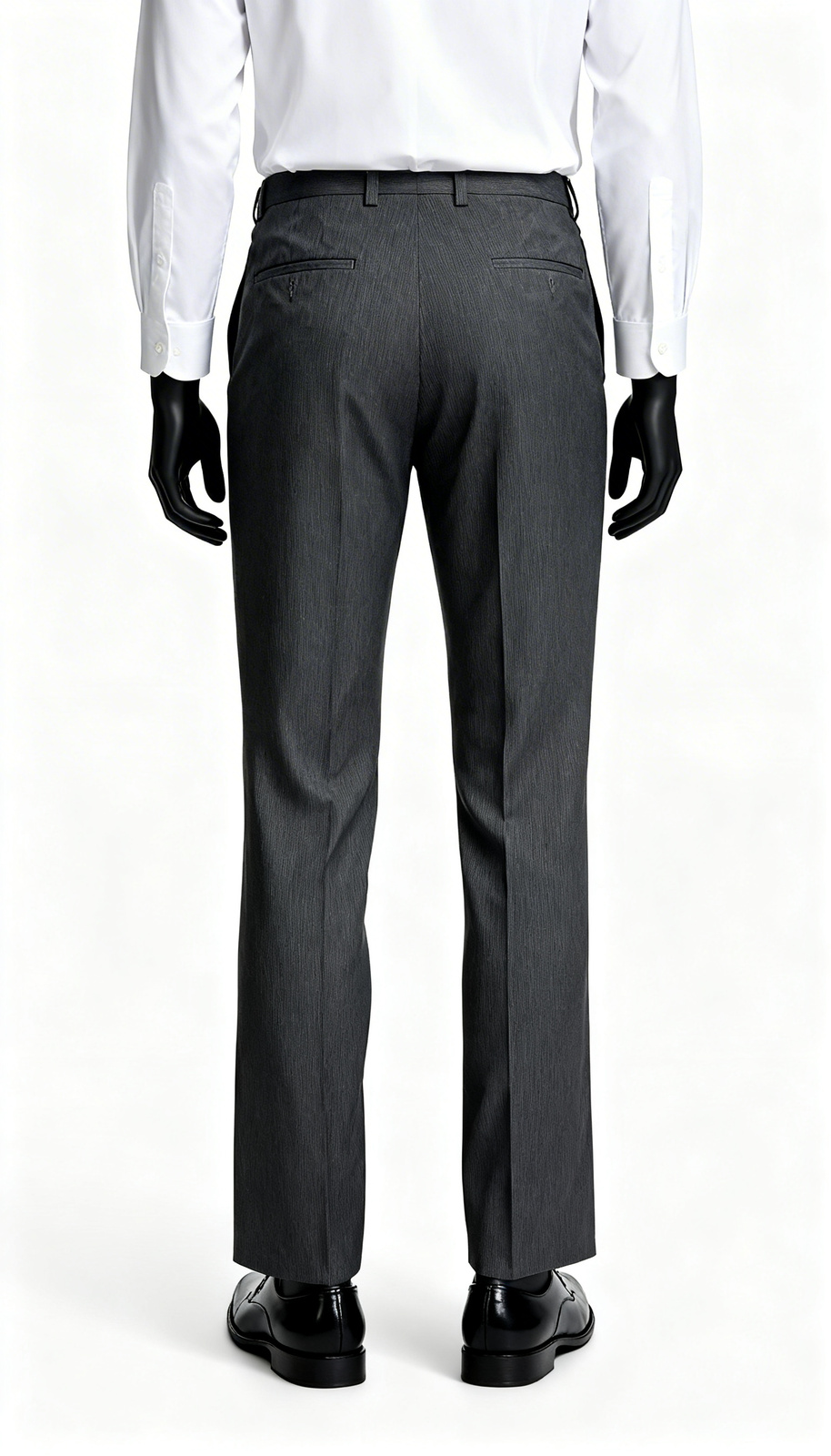 Men Charcoal Formal Straight Trousers