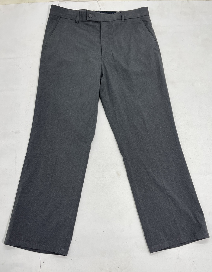 Men Charcoal Formal Straight Trousers - Image 3