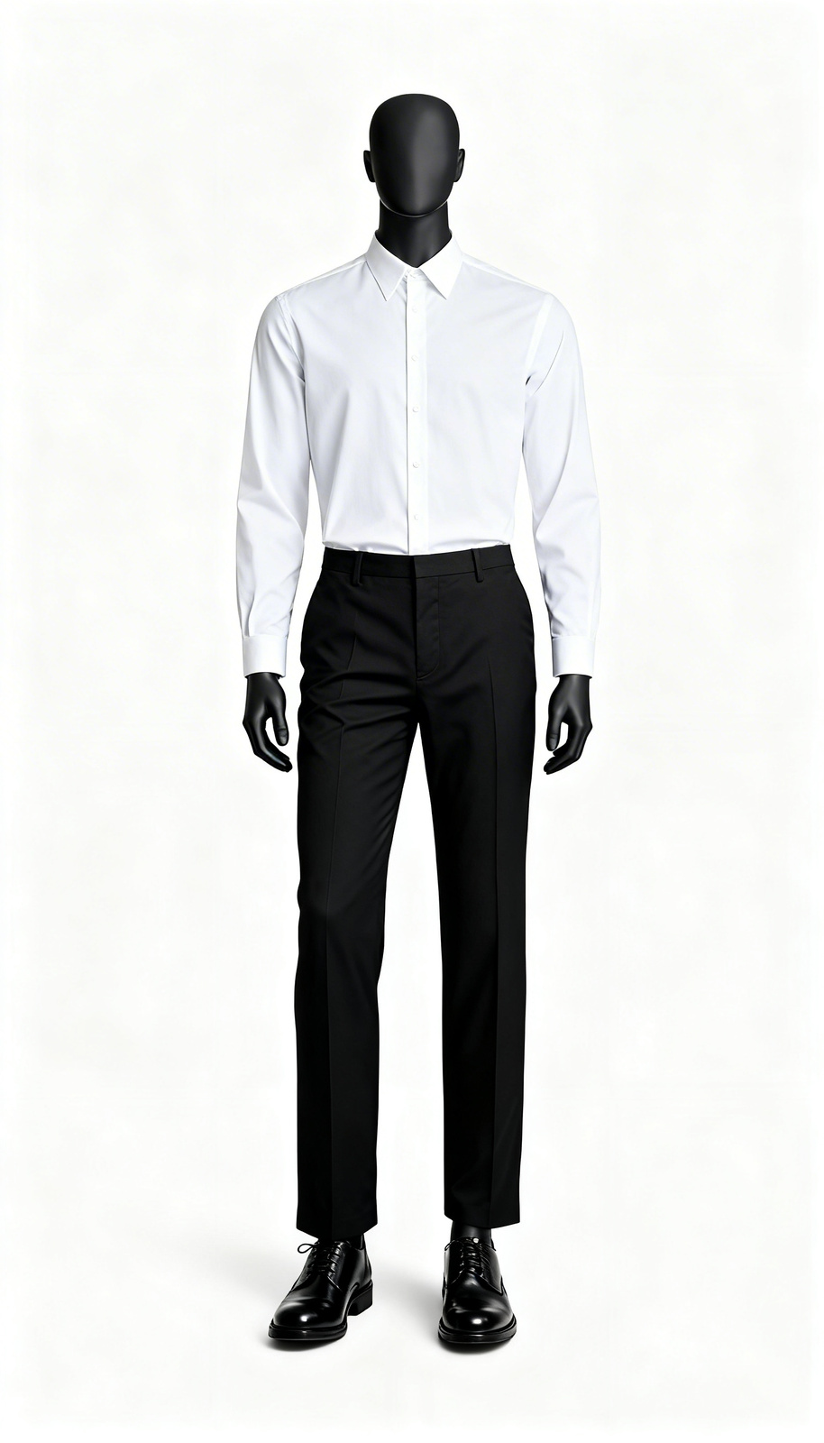 Men Black Formal Straight Trousers