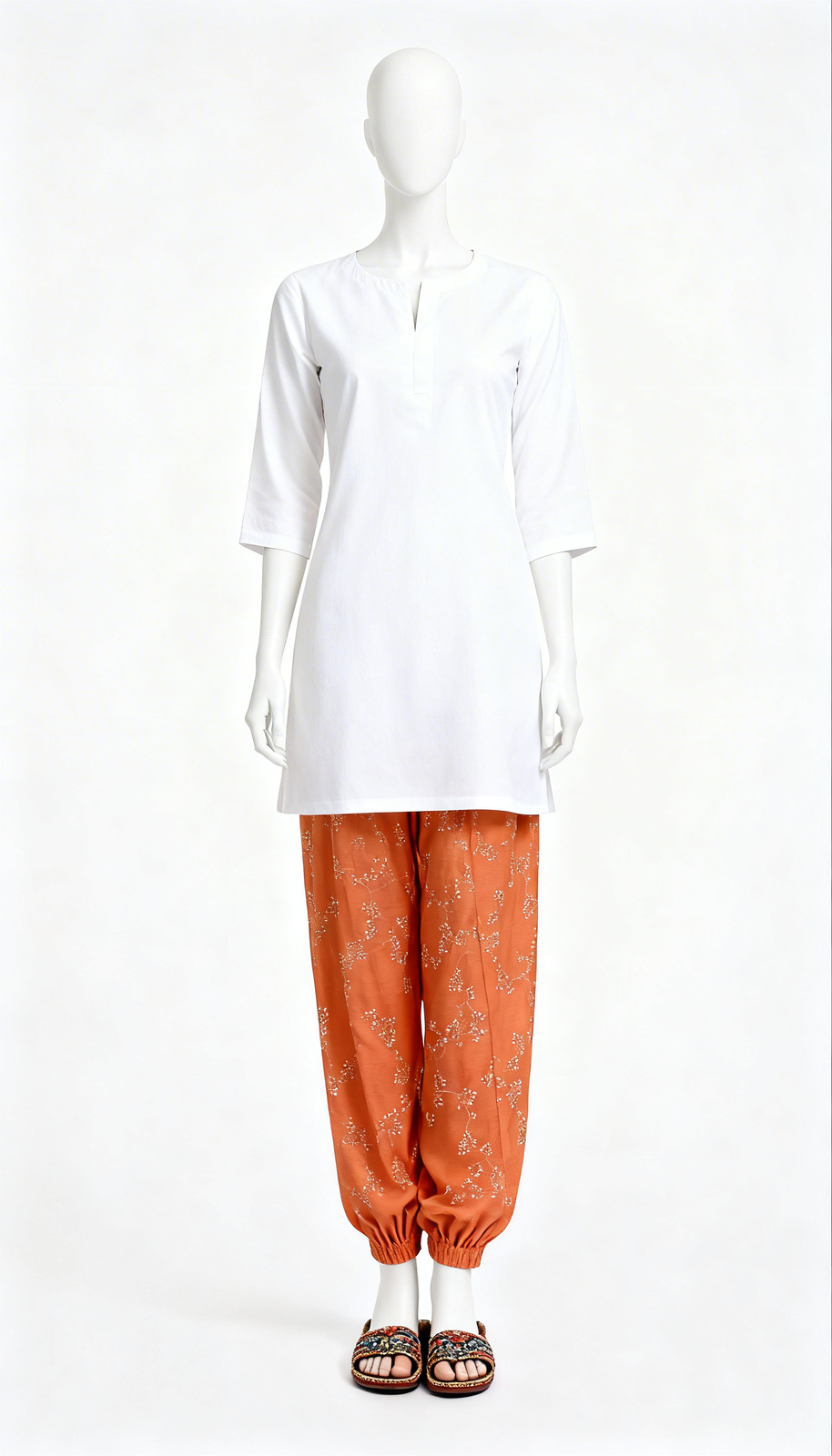 Orange Printed Salwar