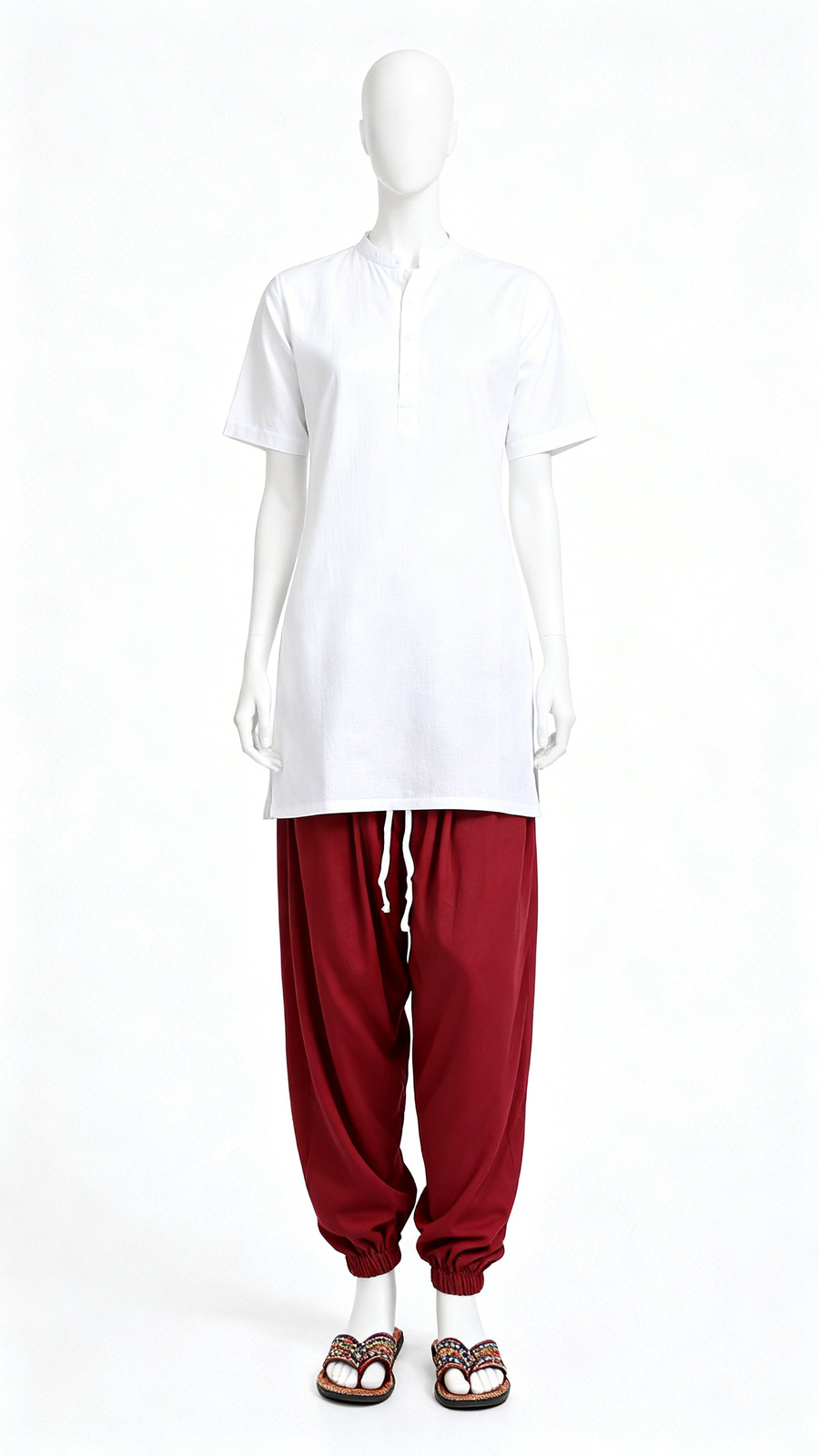 Red Solid Ethnic Dhoti Pant