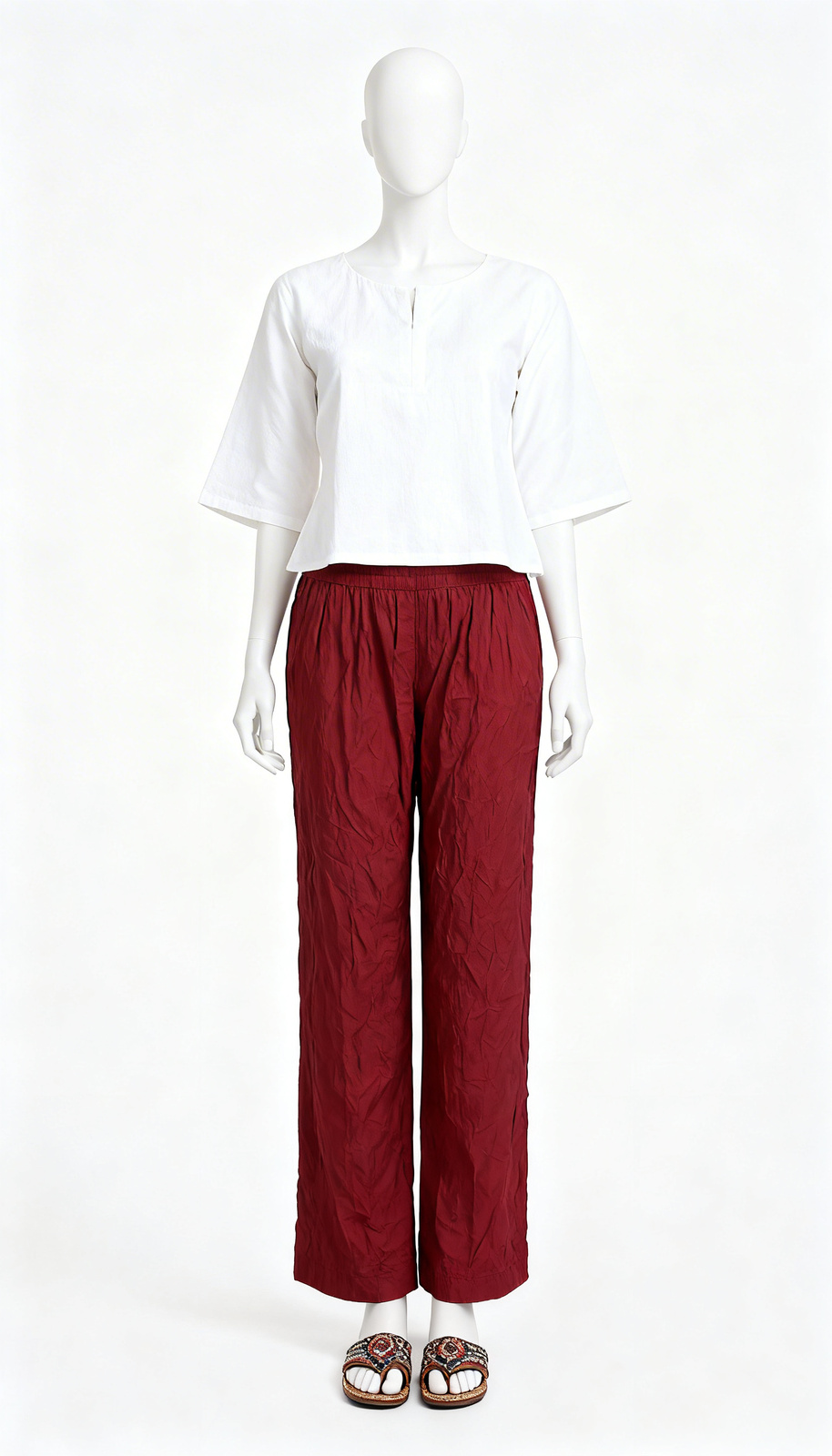 Deep Red Loose Ethnic Pant