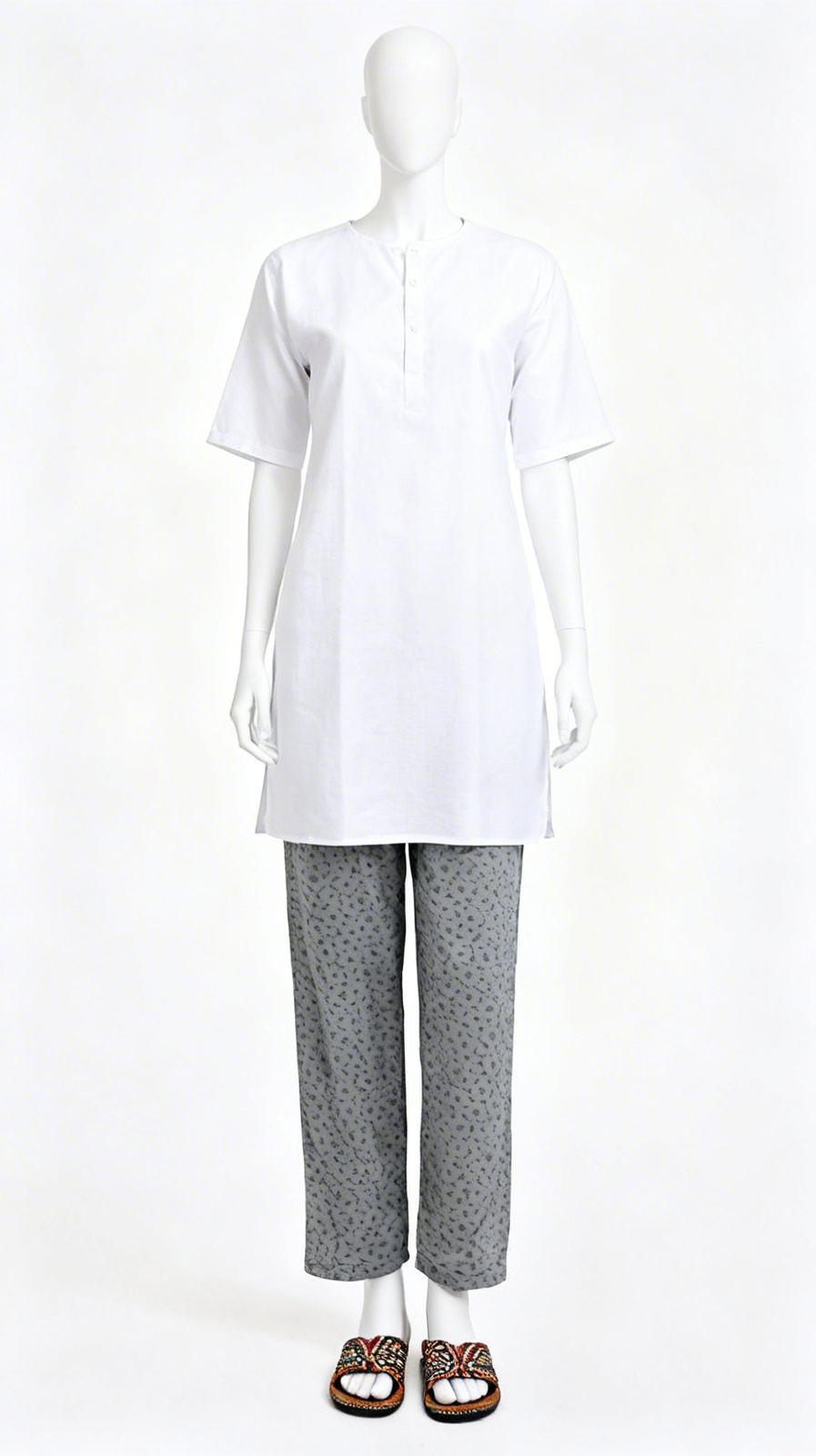 Grey printed dhoti pants