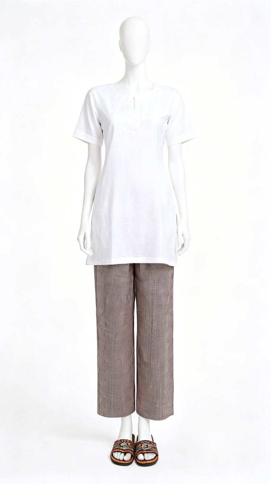 Brown check dhoti pants