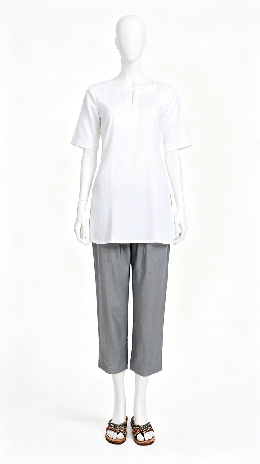 Grey basic cropped pajama