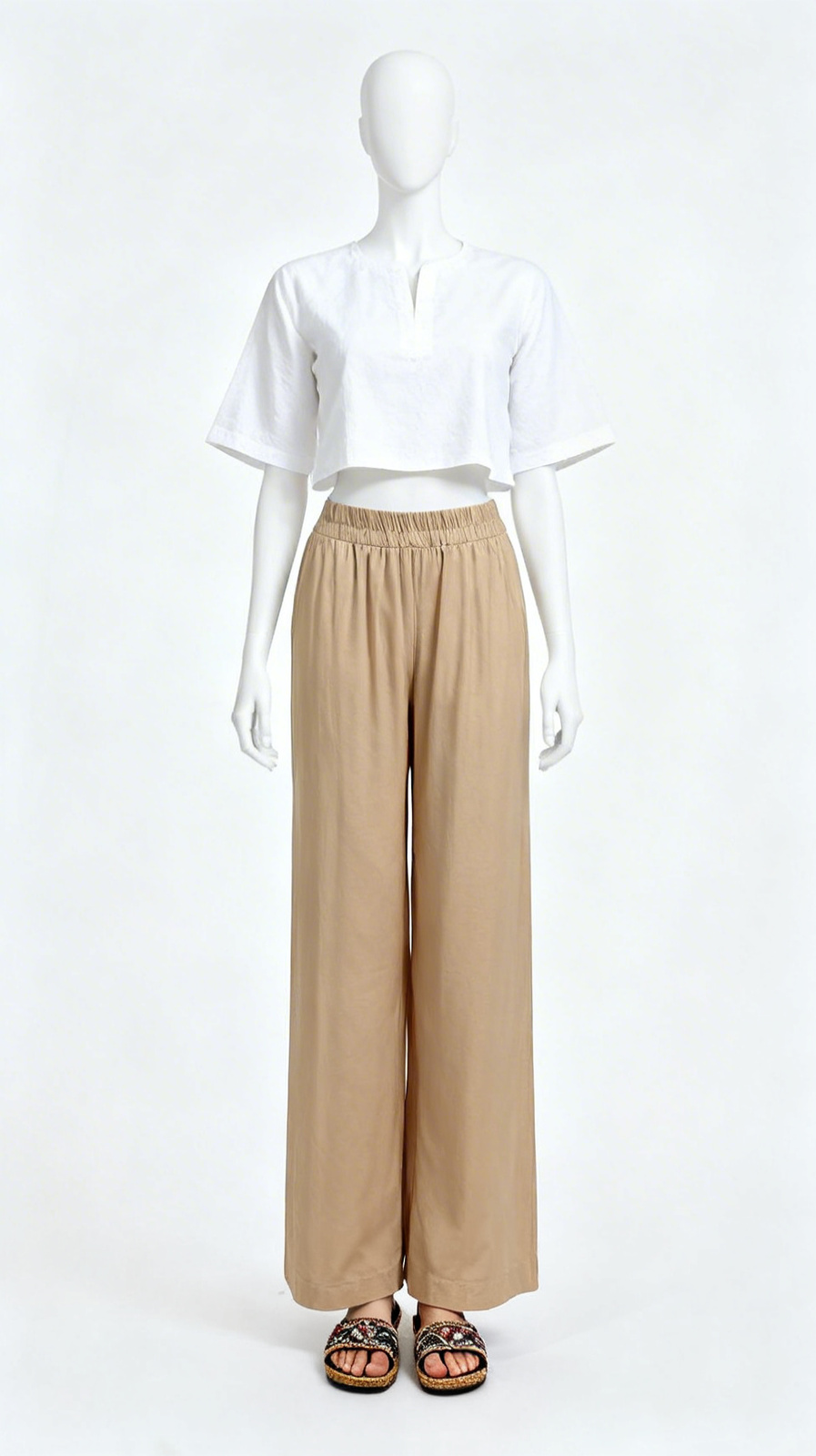 Peach wide flared palazzo