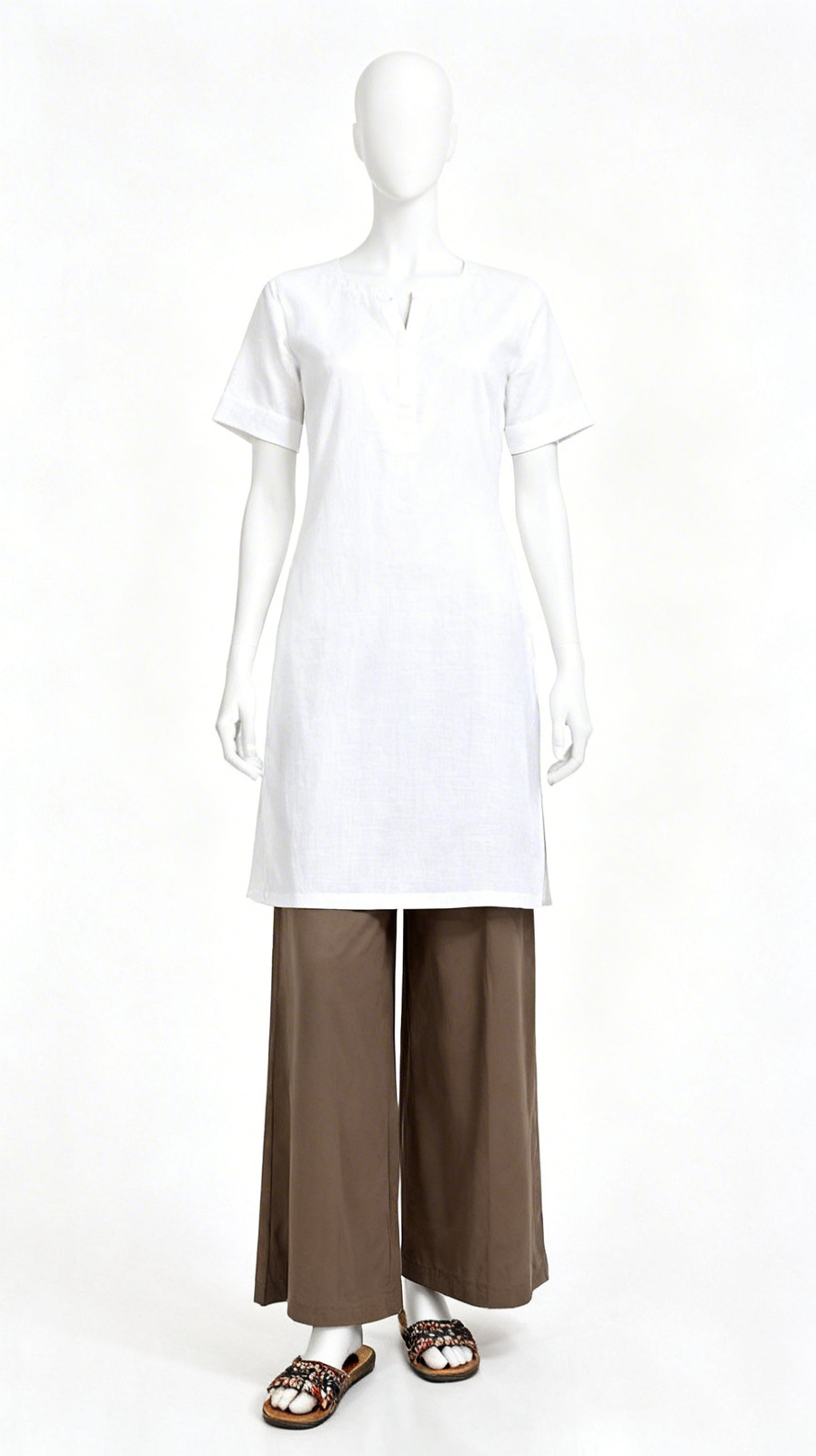 Brown drape wide palazzo