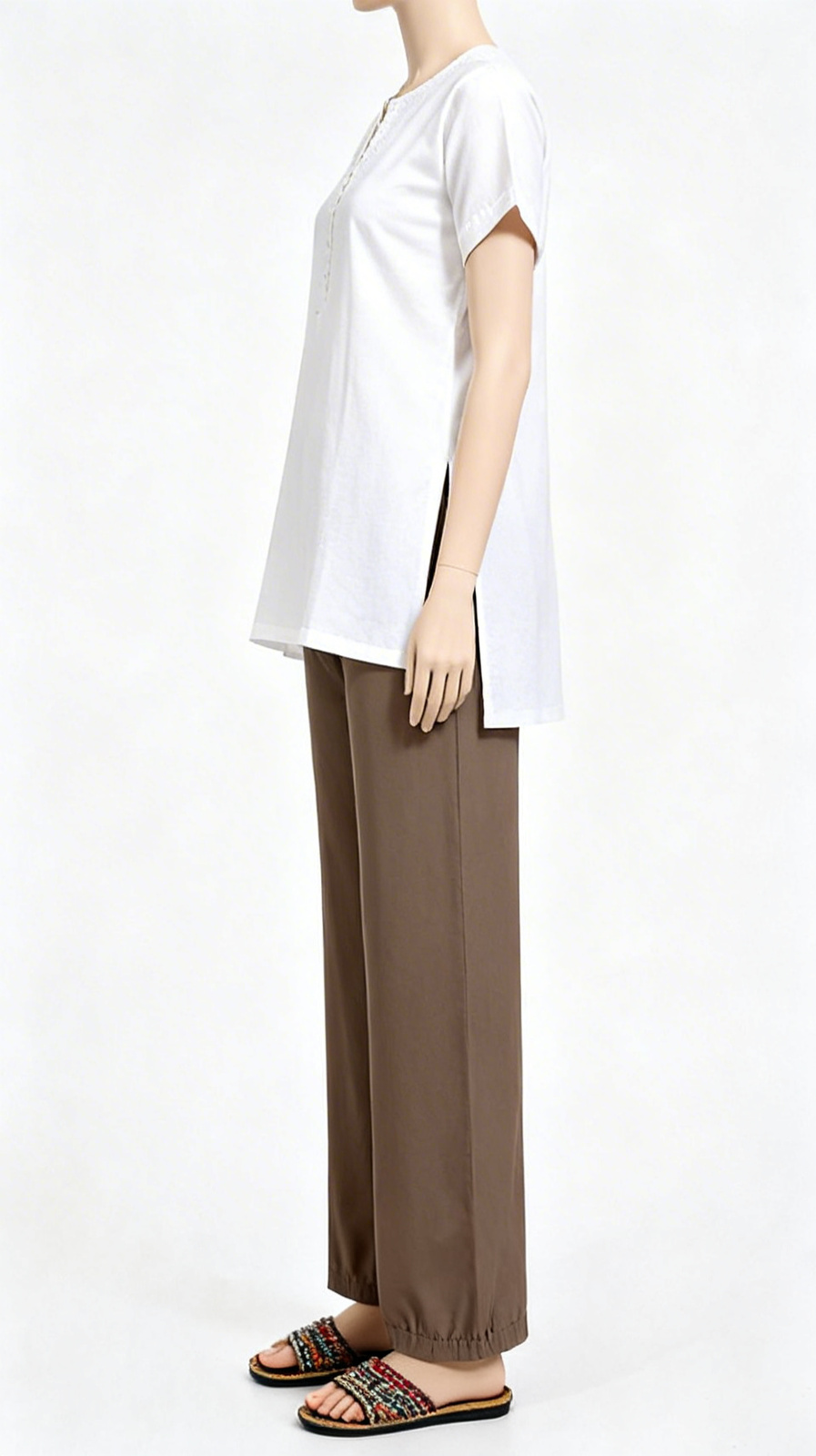 Brown drape wide palazzo - Image 4