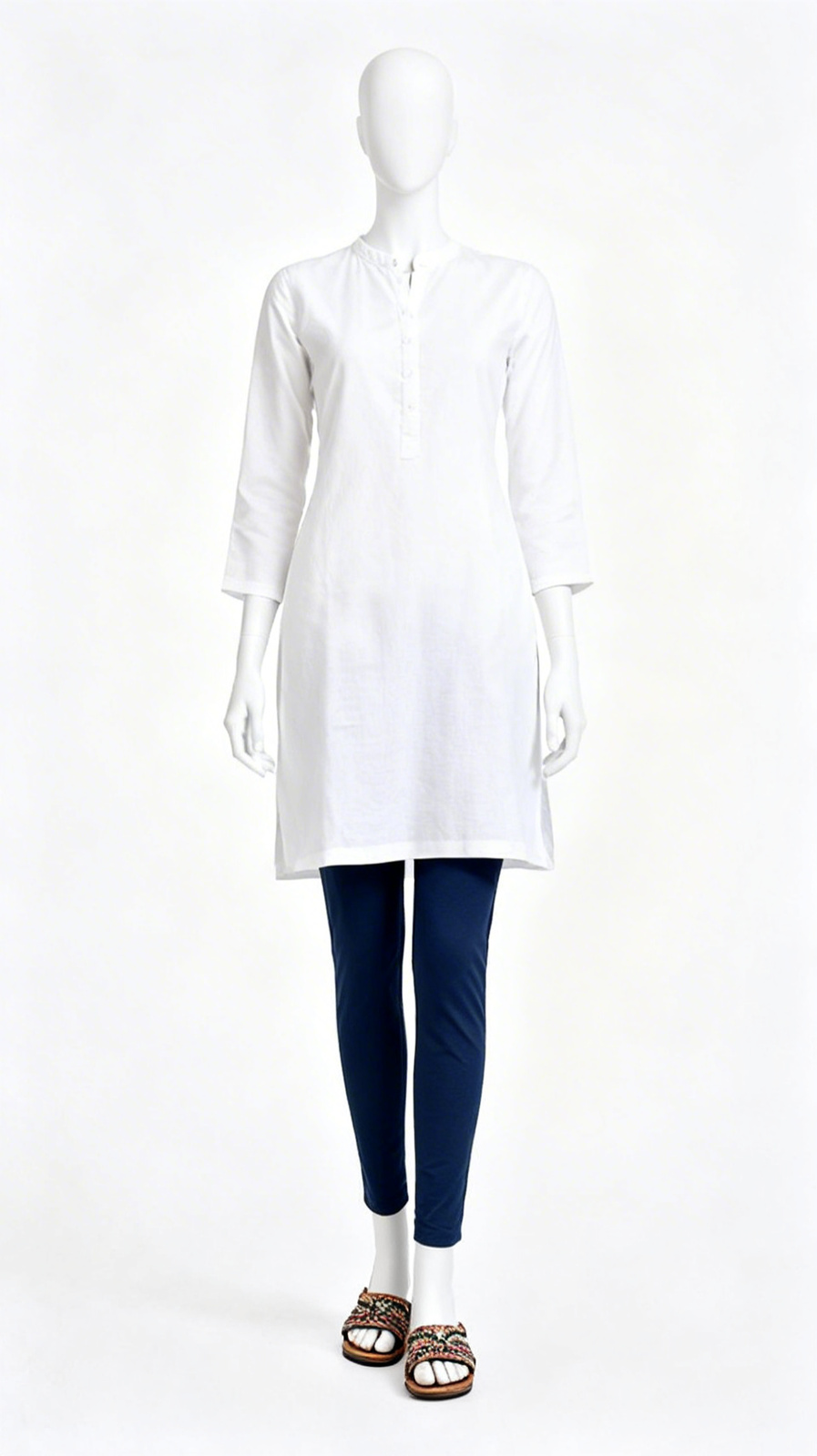 Navy slim basic pajama