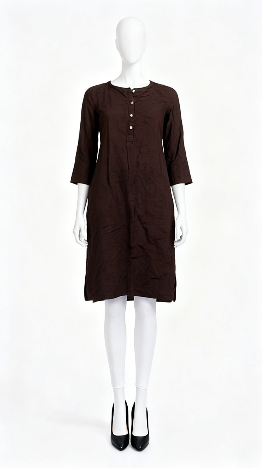 Solid Dark Brown Kurti