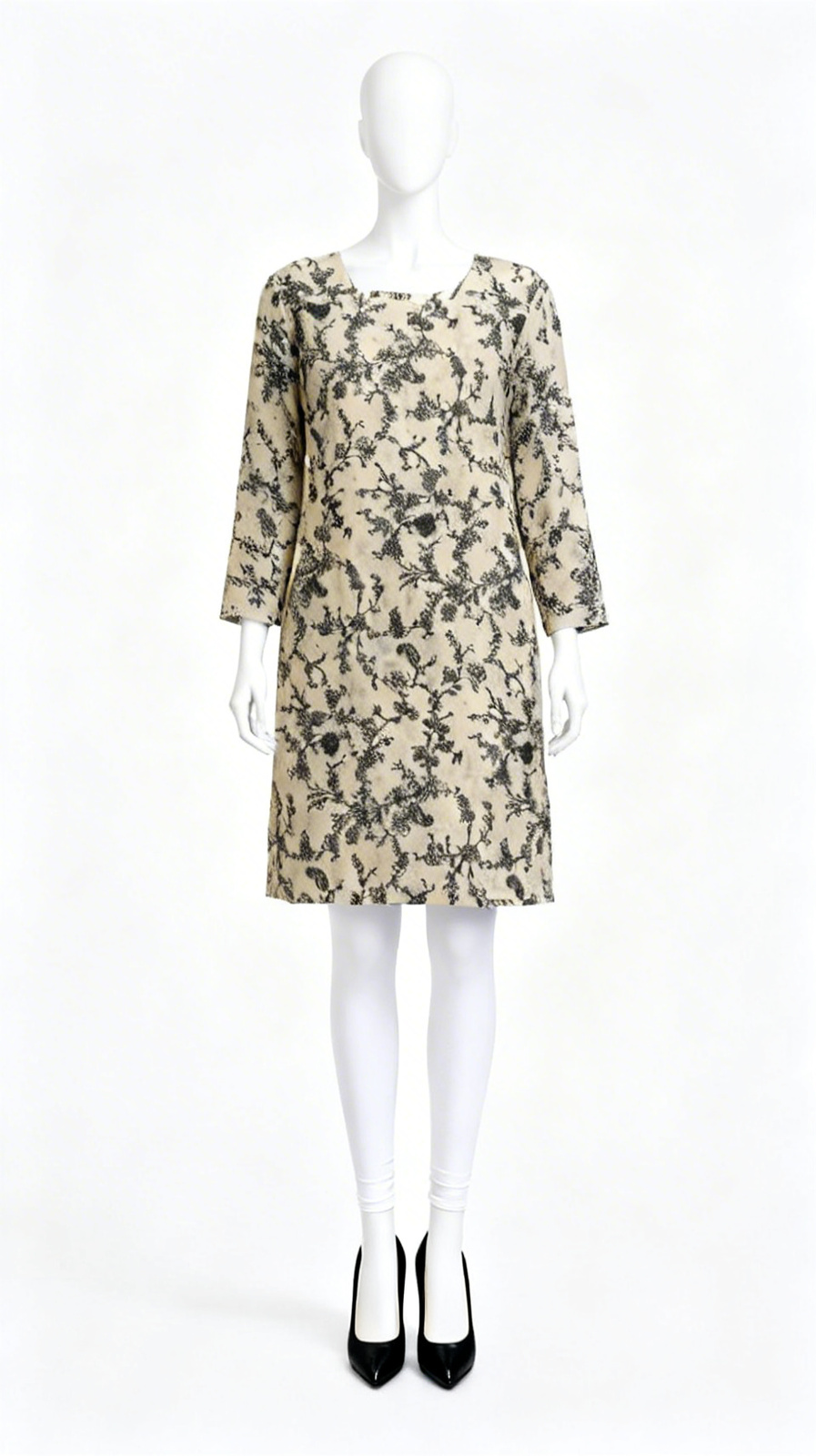 Beige Floral Printed Kurti