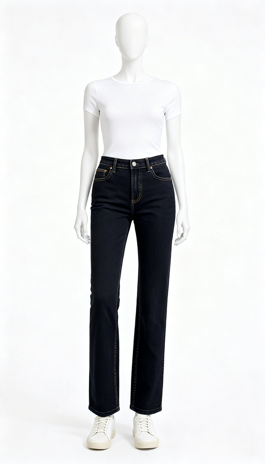 Women Solid Black Tailored Fit jeans - Image 4