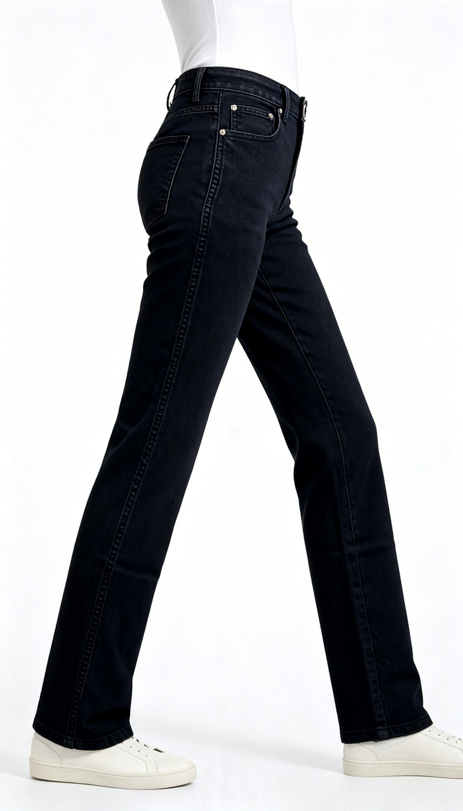 Women Solid Black Tailored Fit jeans - Image 3