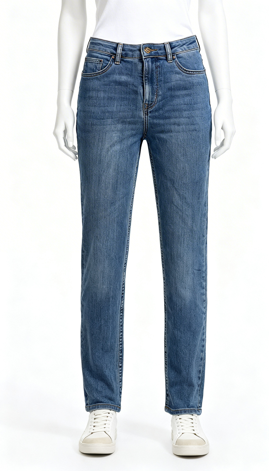 Blue Solid Slim Fit Jeans - Image 4