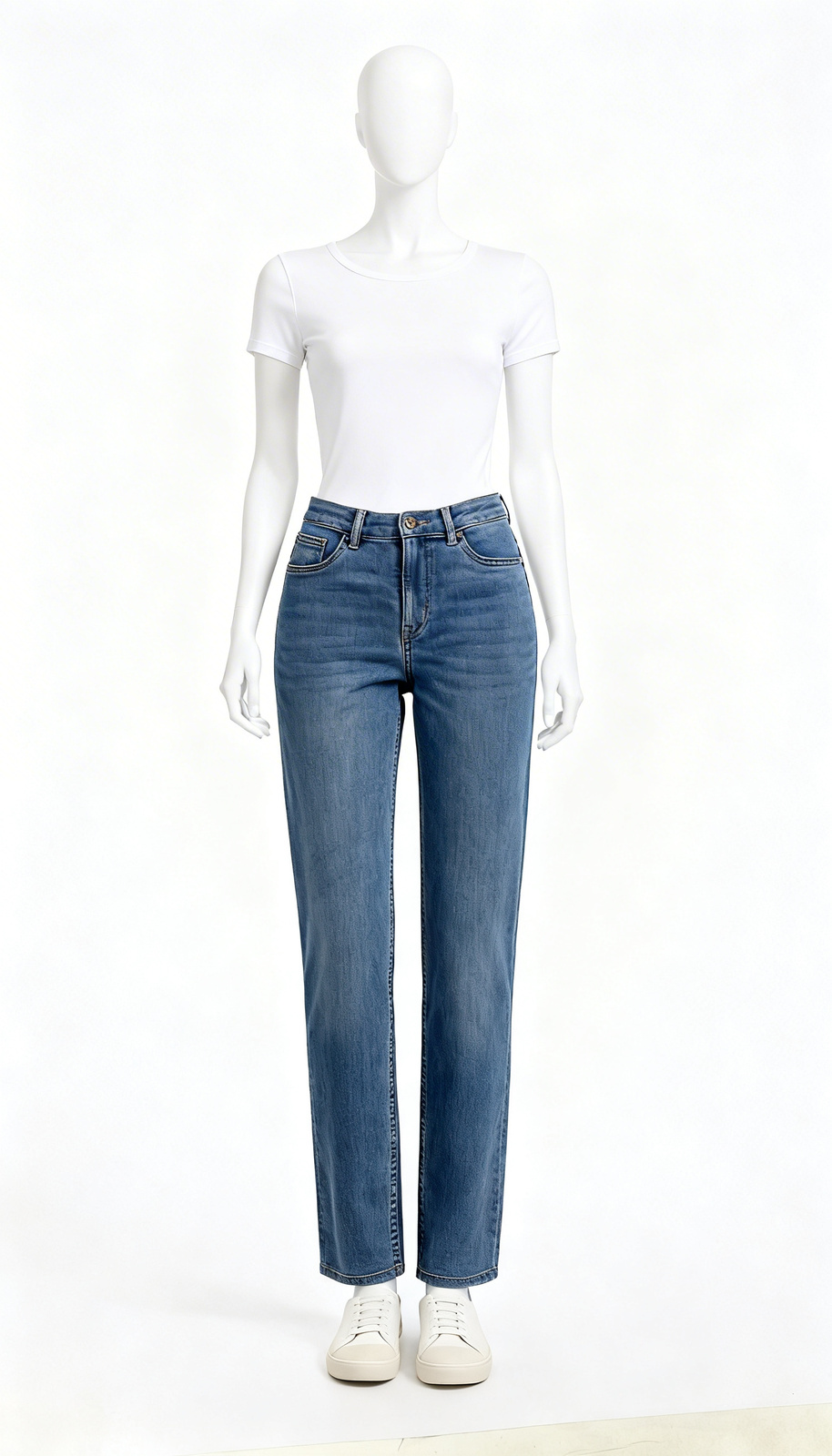 Blue Solid Slim Fit Jeans