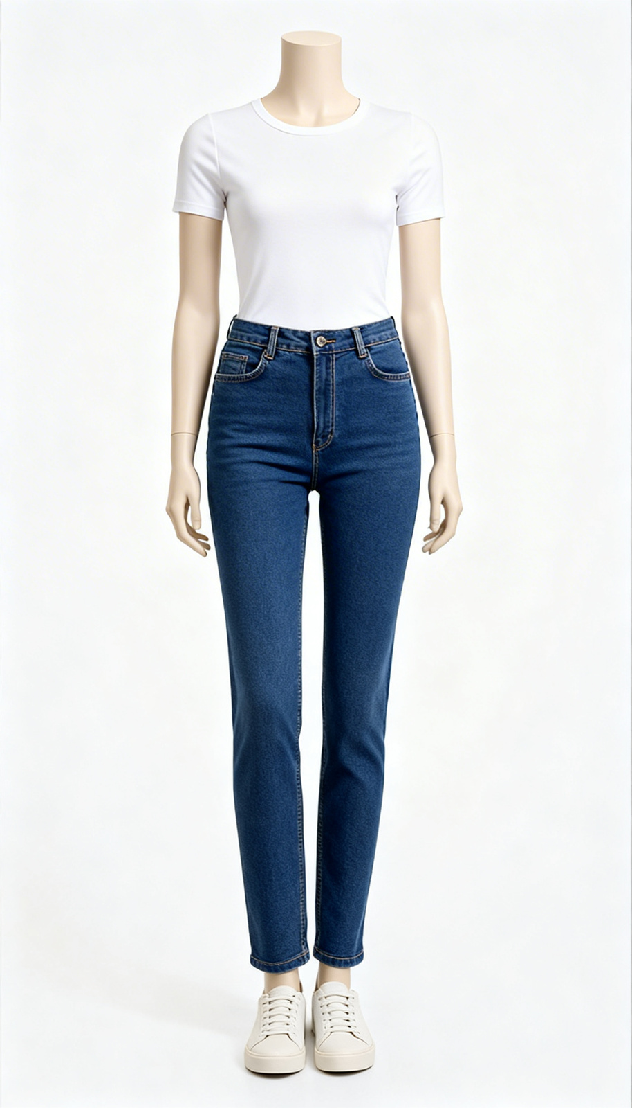 Blue Solid Skinny Fit Jeans