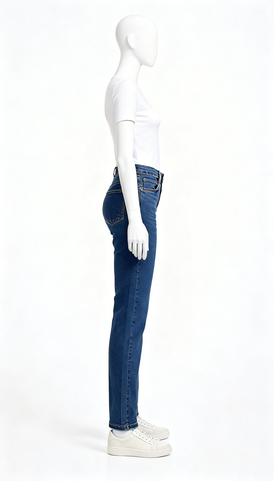 Blue Solid Skinny Fit Jeans - Image 3