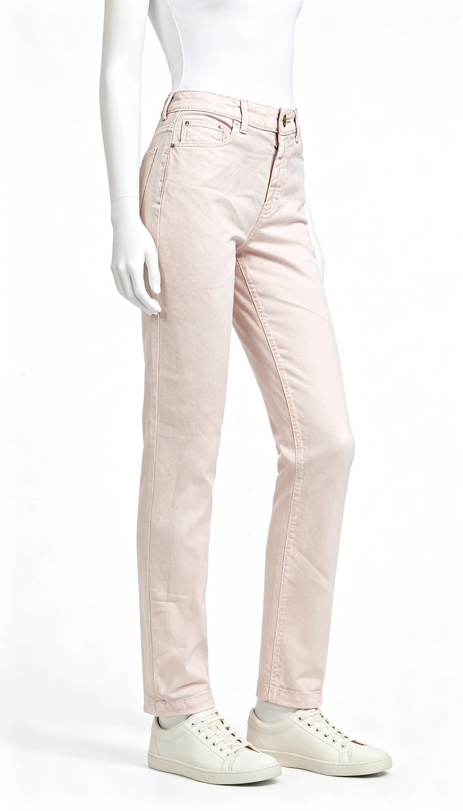 Pink Solid Straight Fit Jeans - Image 3