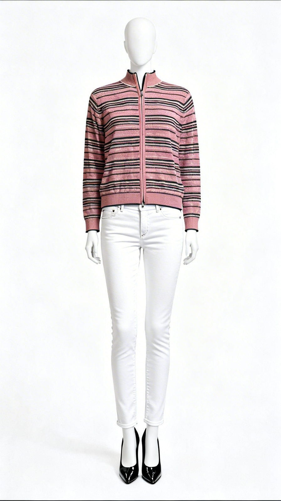 Striped Zip Sweatshirt