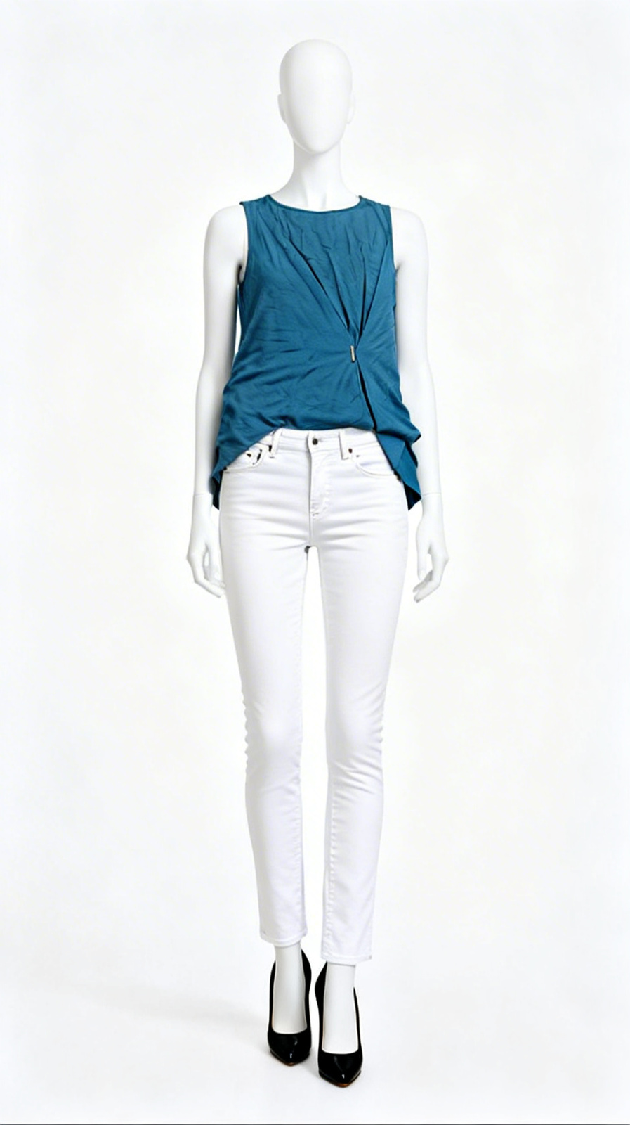 Sleeveless Draped Solid Top