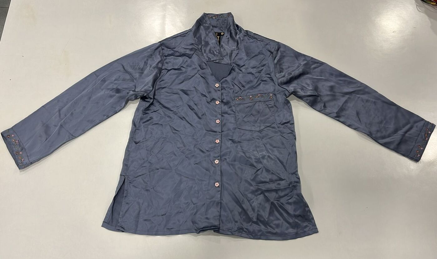 Solid Button-Down Silk Shirt - Image 4