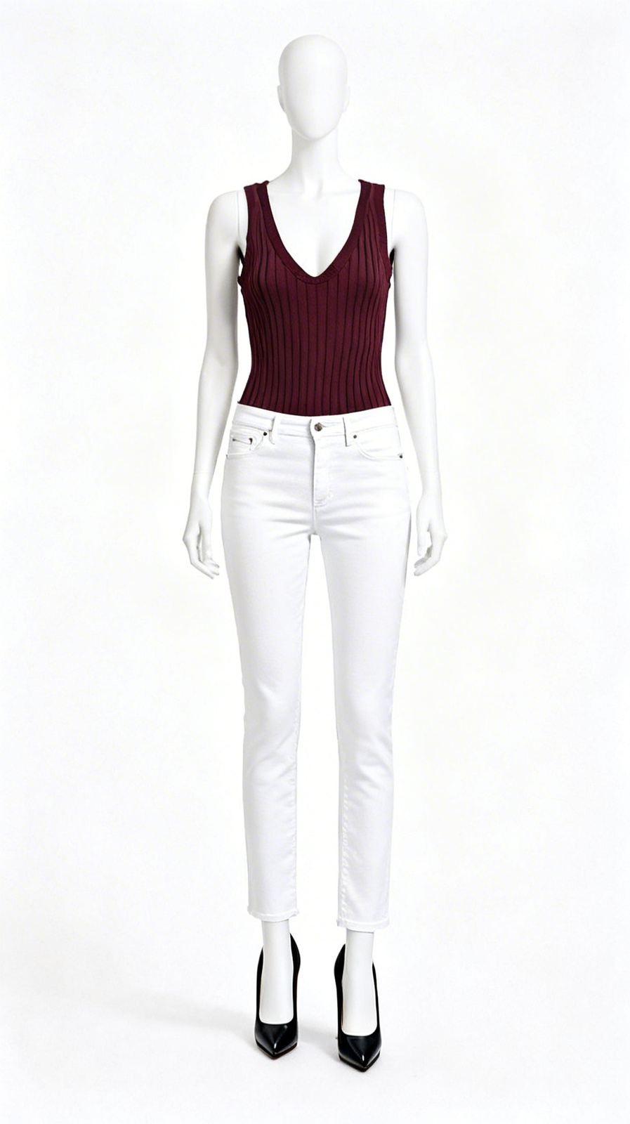 Sleeveless Ribbed Solid Top