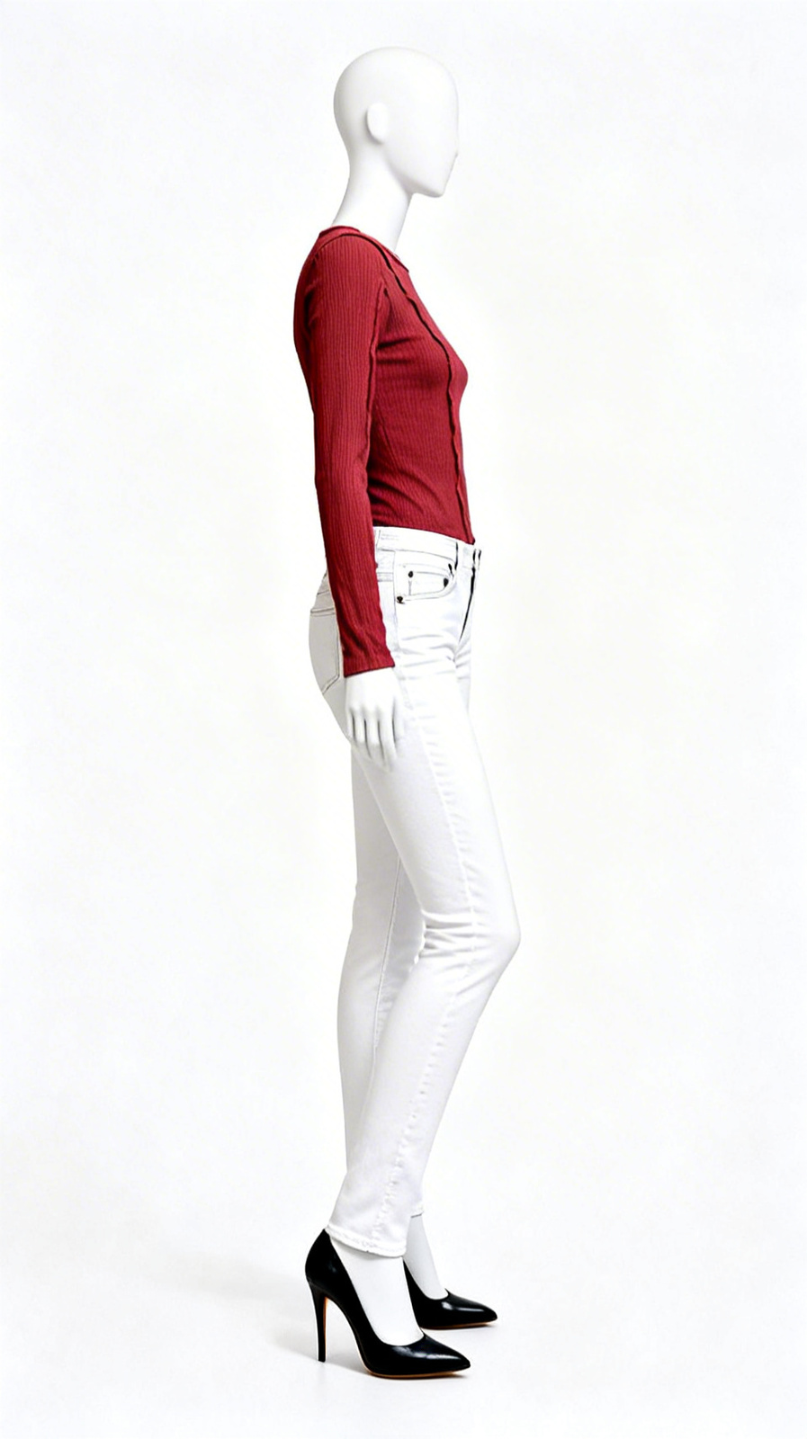 Ribbed Fitted Full Sleeve Top - Image 3
