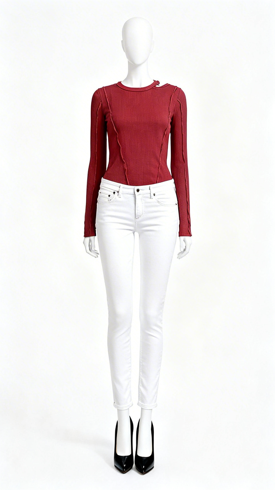 Ribbed Fitted Full Sleeve Top