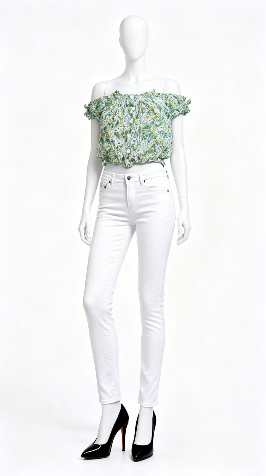 Floral Printed Buttoned Kids Top