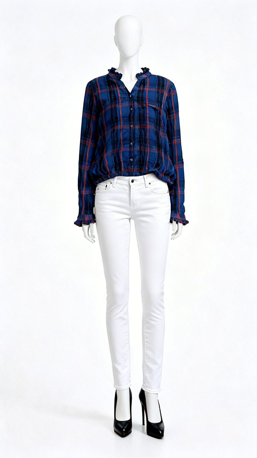 Blue & Red Checked Long Sleeve Shirt