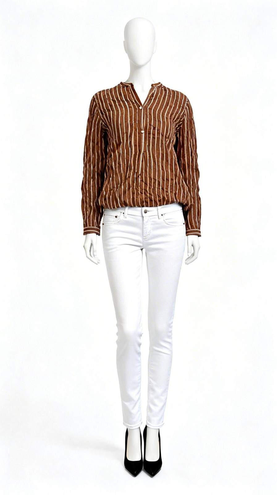 Brown Striped Long Sleeve Shirt