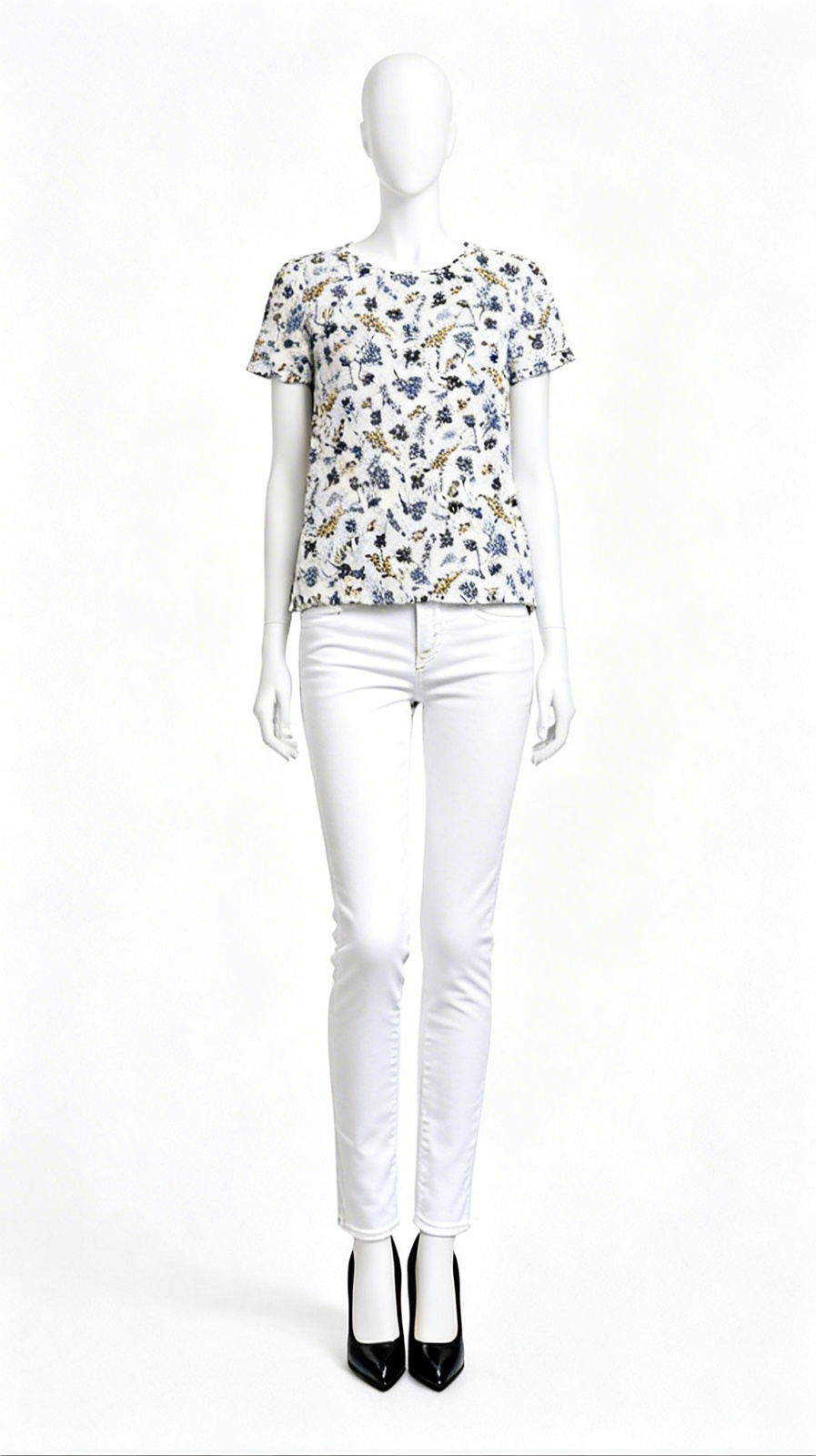 White Floral Printed T-Shirt