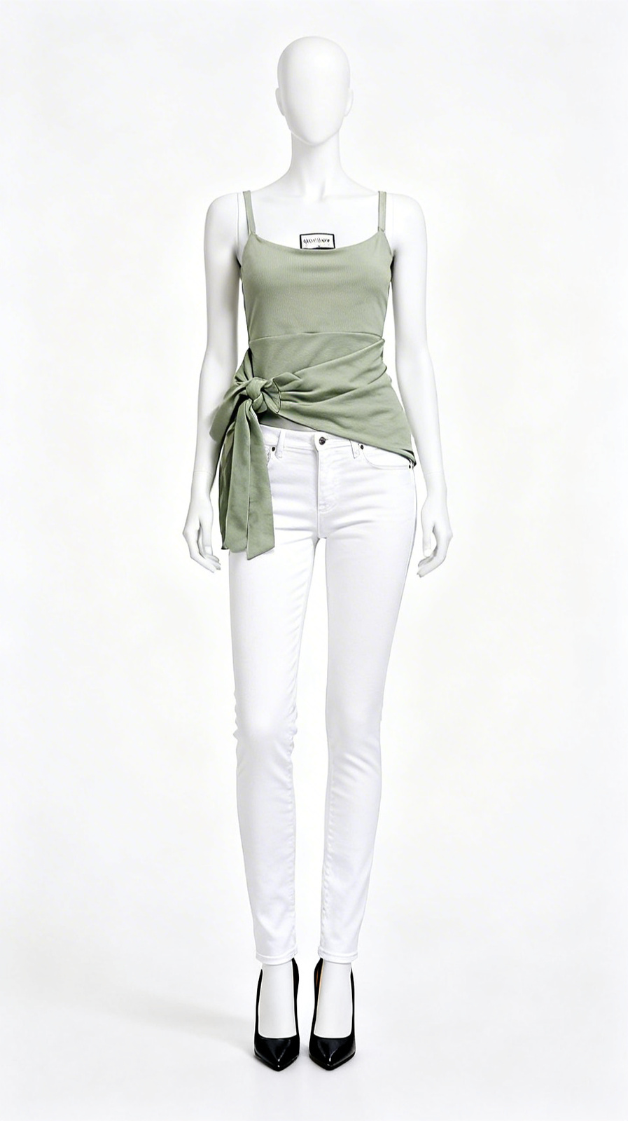 Green Tie-Up Mini Dress