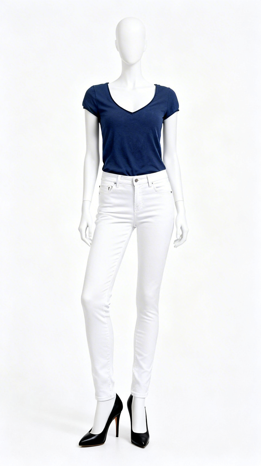 Navy Blue V-Neck Tee