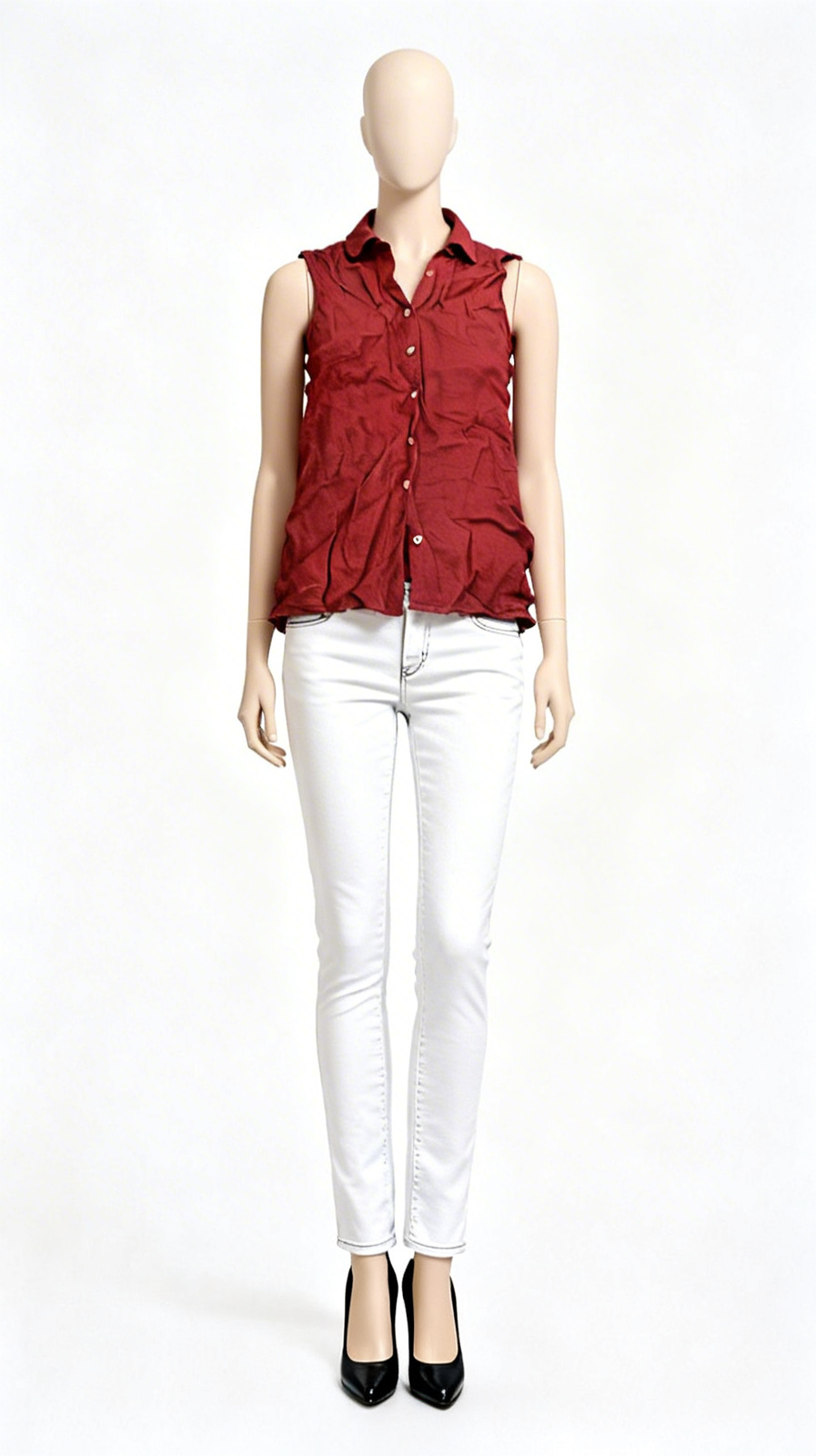 Sleeveless Button Shirt