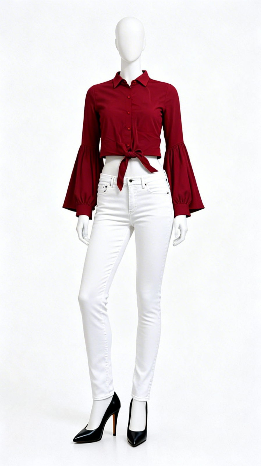 Bell Sleeve Crop Shirt