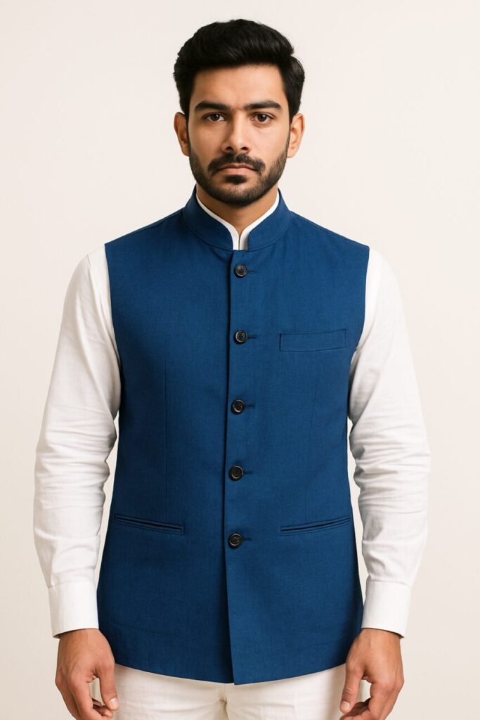 Blue Nehru Jacket for Men at Costumepeti