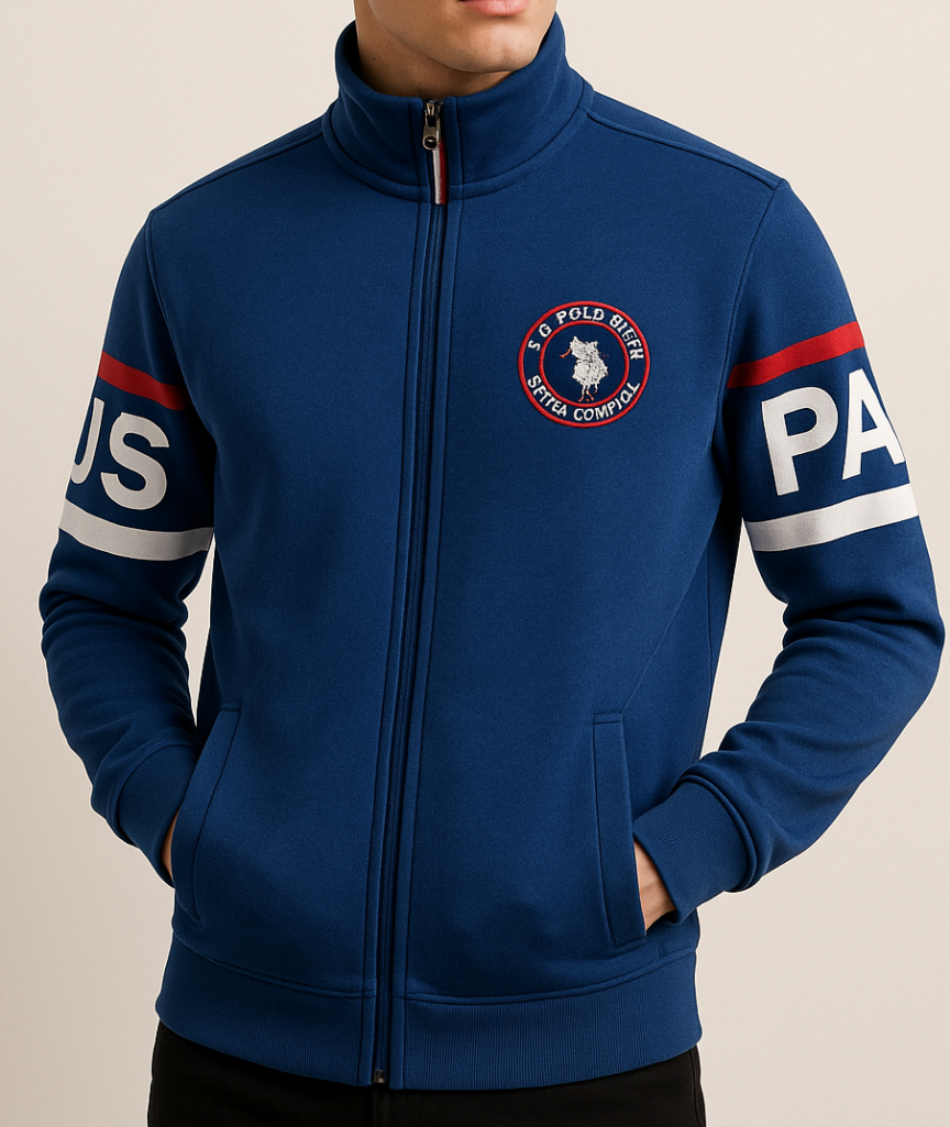 Royal Blue Zip Jacket:  Trending jackets for men at Costumepeti