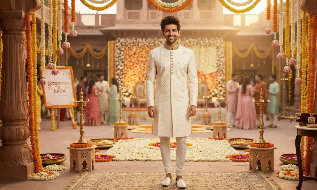 Bollywood Costumes Rental in Mumbai fo Men- Kartik Aaryan from Satyaprem Ki Katha