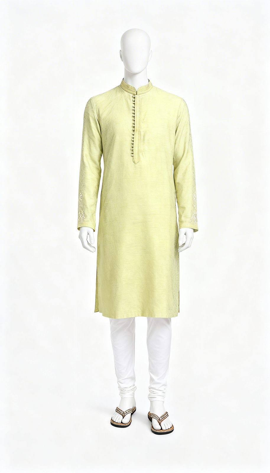 Olive Green Silk Kurta