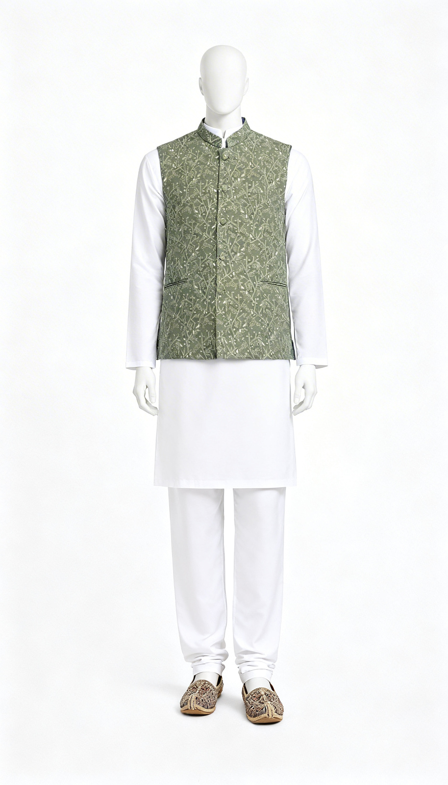 Olive Green Nehru Jacket