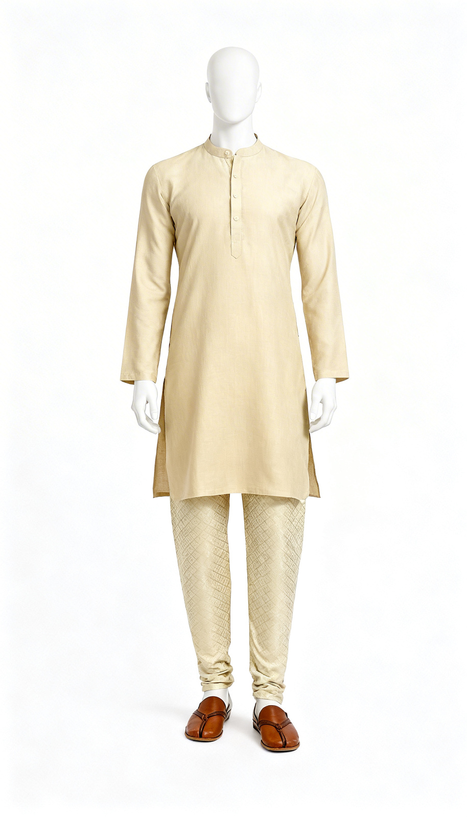 Cream Woven Formal Trouser